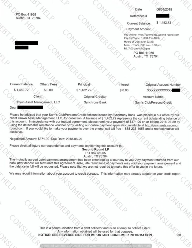 Settlement Letter From Sam s Club Synchrony Bank Consumer DEBT HELP settlement-letter-from-sam-s-club-synchrony-bank-consumer-debt-help