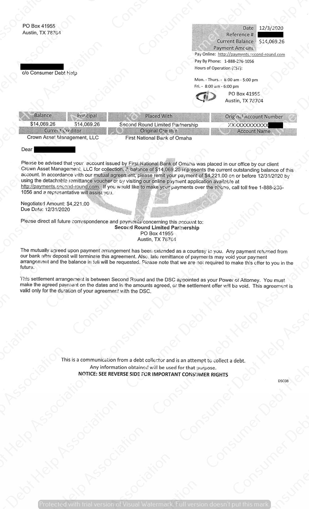 settlement-letter-from-first-national-bank-of-omaha-consumer-debt